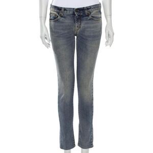 Saint-Laurent Mid-Rise Skinny Blue Jeans - Size 27